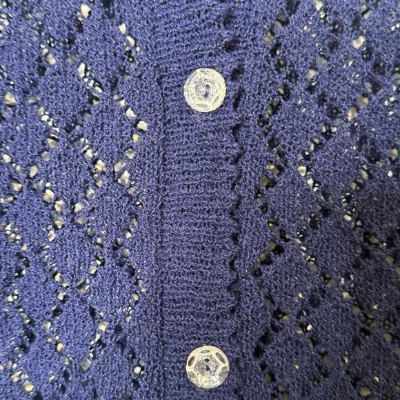 Vintage Zado Size Medium Crocheted Button Front Cardigan Sweater Korea - Picture 3 of 7